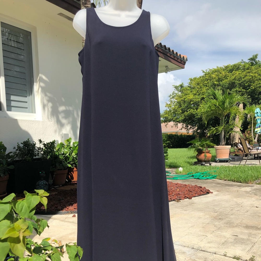 Eileen Fisher long blue dress